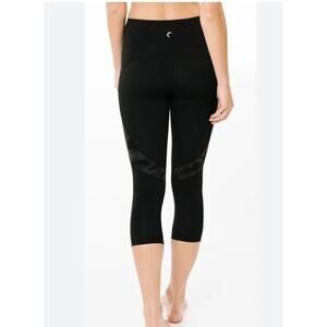 Zyia Pants Girls 8-10 Leggings Black Camo Reflective Cropped High Rise Pockets